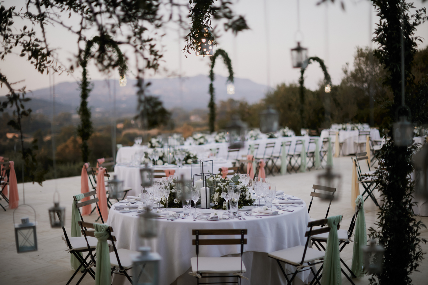 dettagli dei tavoli cena matrimonio San Pantaleo