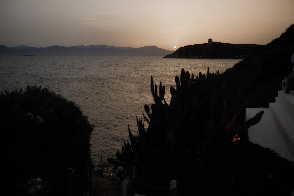 la vista al tramonto da la paillote di Cagliari
