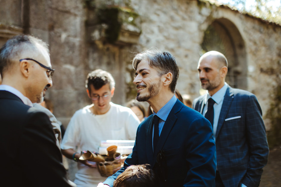 groom greeting the guests