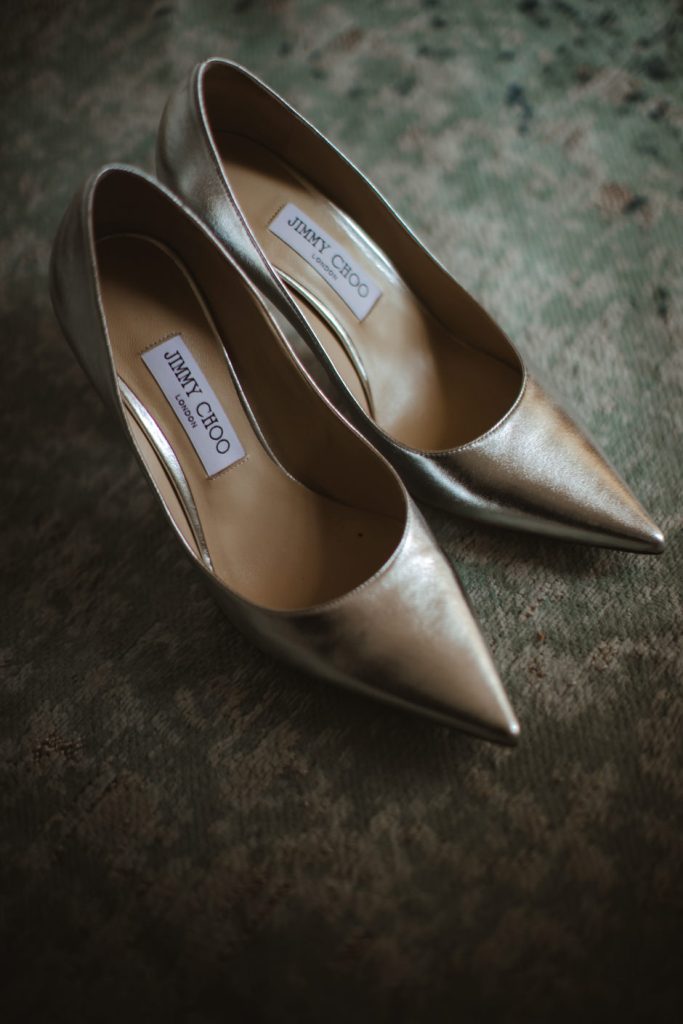 the bride getting ready - Jimmy Choo