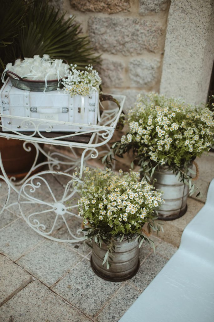wedding flowers at the church