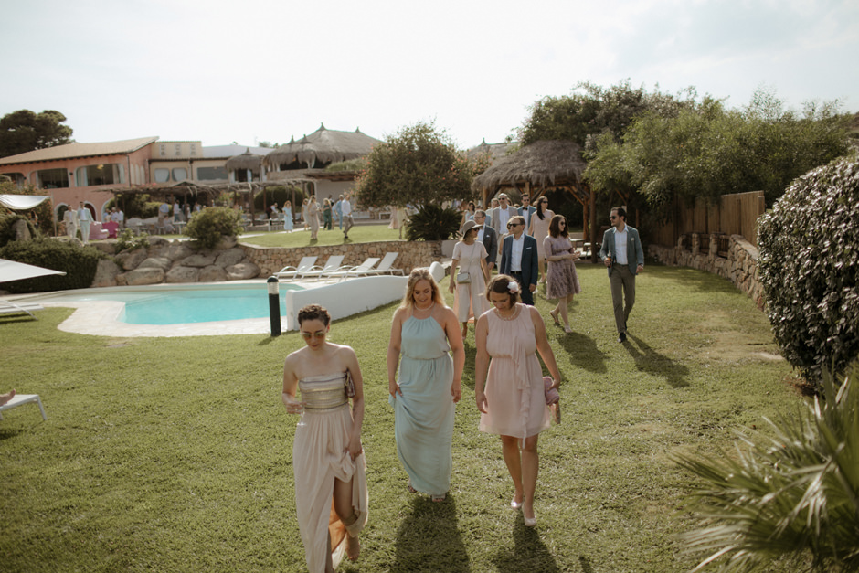 guests arriving to the ceremony at Hotel Ollastu, Costa Corallina, Sardinia, Italy