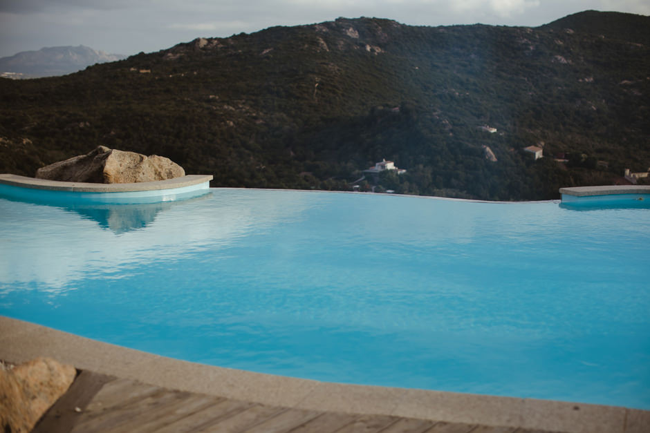 Swimming pool at Borgo Smeraldo , Costa Smeralda, Sardinia, Italy