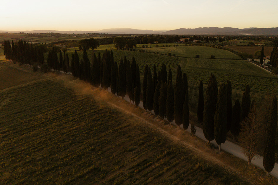 View arriving at Tenuta Avignonesi, Montepulciano