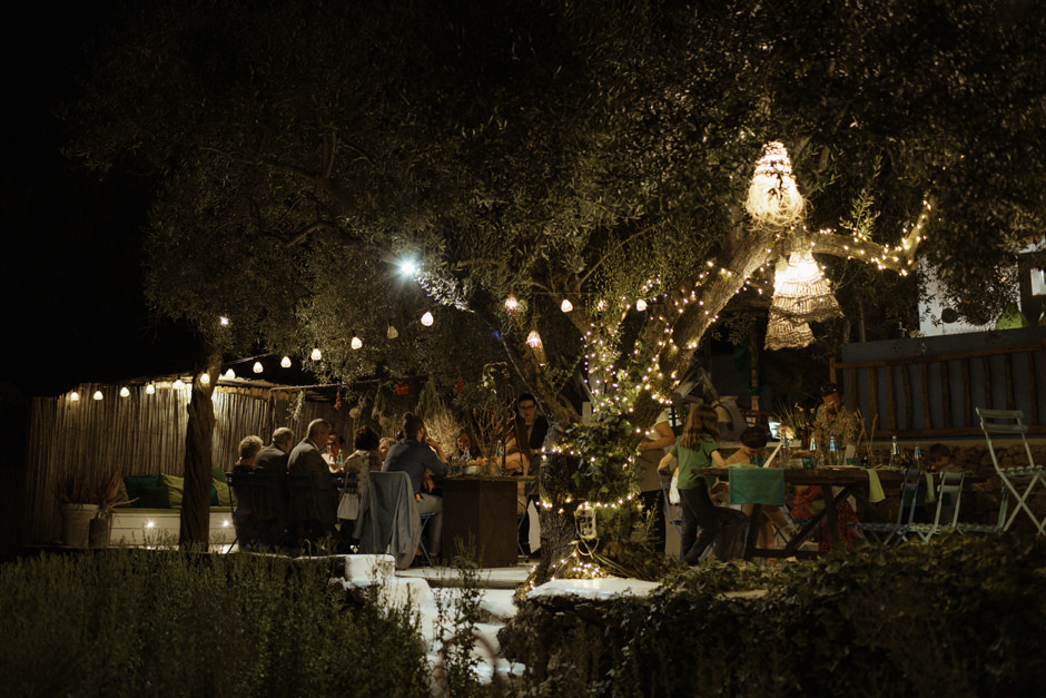 ricevimento serale luci giardino Sardegna